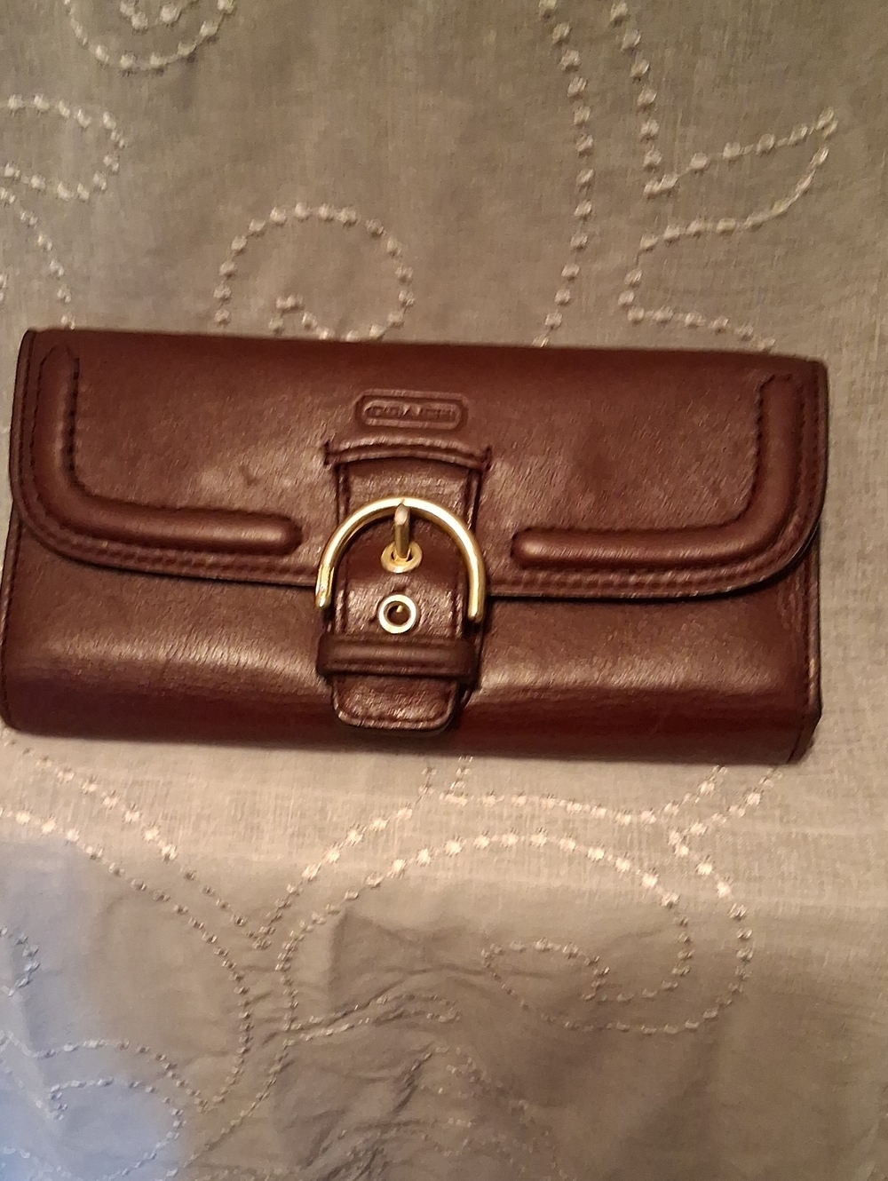 Coach Cambell Red Leather Buckle Wallet